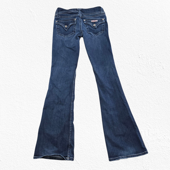 Y2K Hudson Dark Wash Low Rise Flare Jeans Union Jack USA Made 00s Jeans Size 27 - Picture 12 of 12